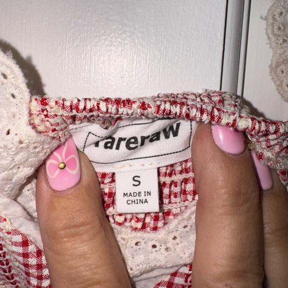 RareRaw Elegant Pink and Green Striped Cottage Dress - Picture 7 of 7